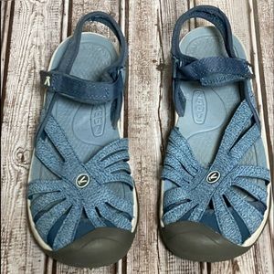 Women’s Keen Hiking Sandals Blue With Straps Size 10